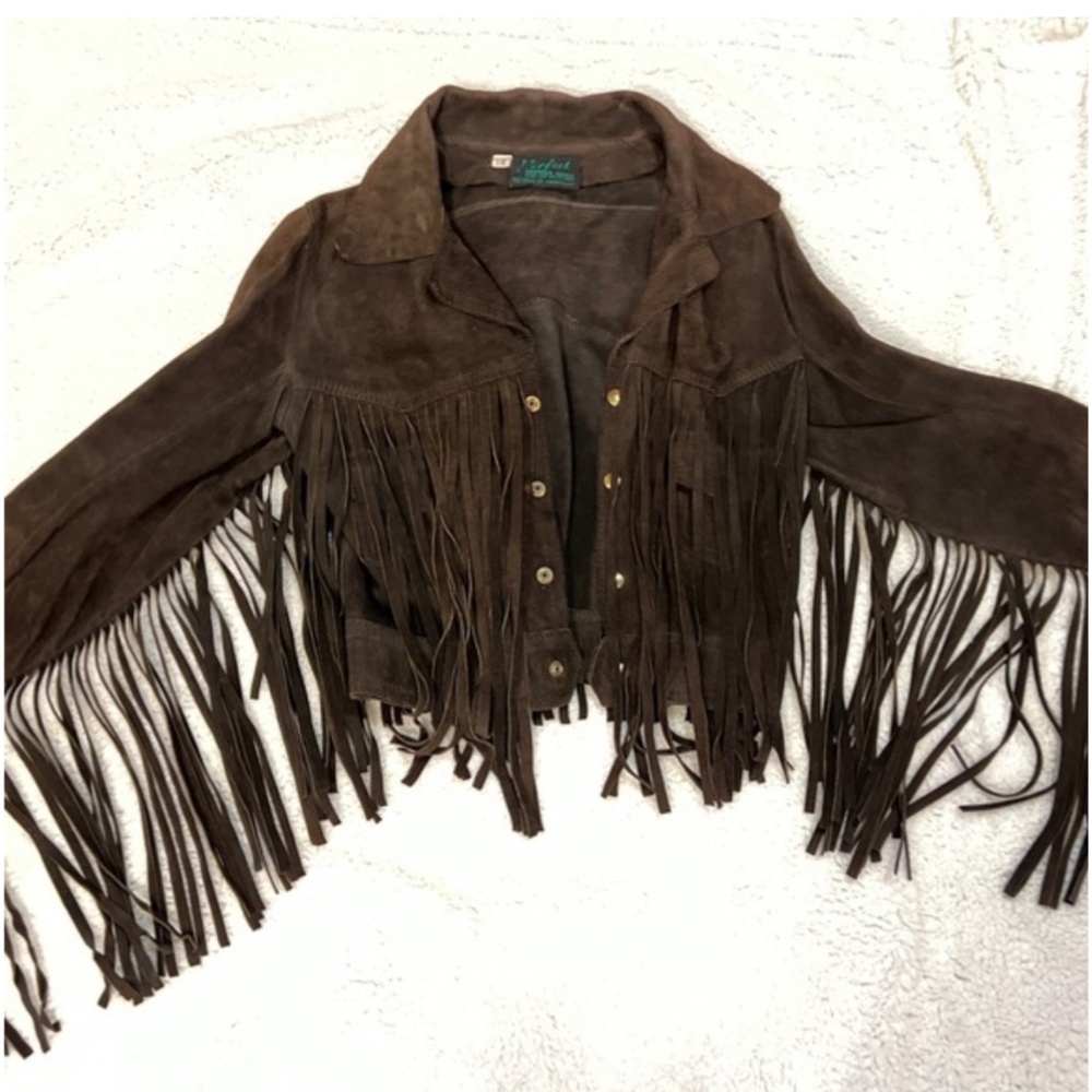 Vintage suede fringe jacket